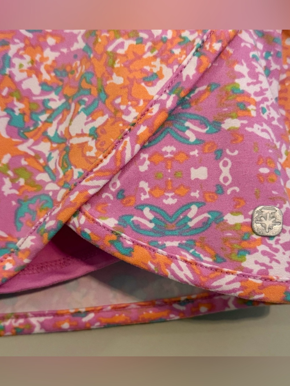 Soybu Pink Orange Teal Athletic Skort with Multicolor Print Size Small - Picture 3 of 7
